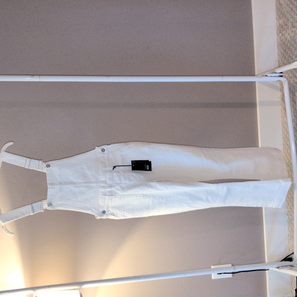 Paige Denim White Claudine Overalls Blank Canvas